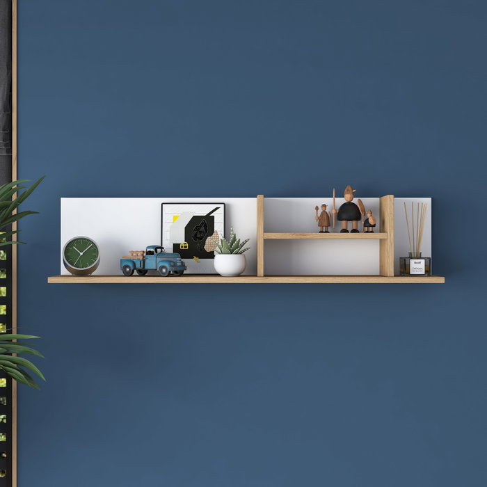 Hanah Home AE103 - 2641 Estantería de Pared Blanco y Nogal Hanah Home AE103 - 2641 Estantería de Pared Blanco y Nogal